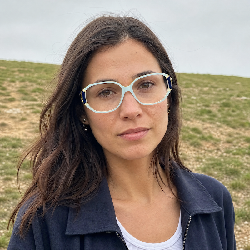 Jaeger 014 C1 vintage designer glasses. Women's vintage Jaeger glasses. Pale blue acetate glasses. 
