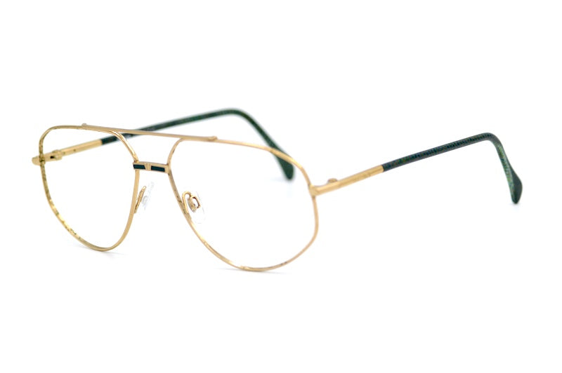 Jaguar 381 410 men's gold vintage aviator glasses. 