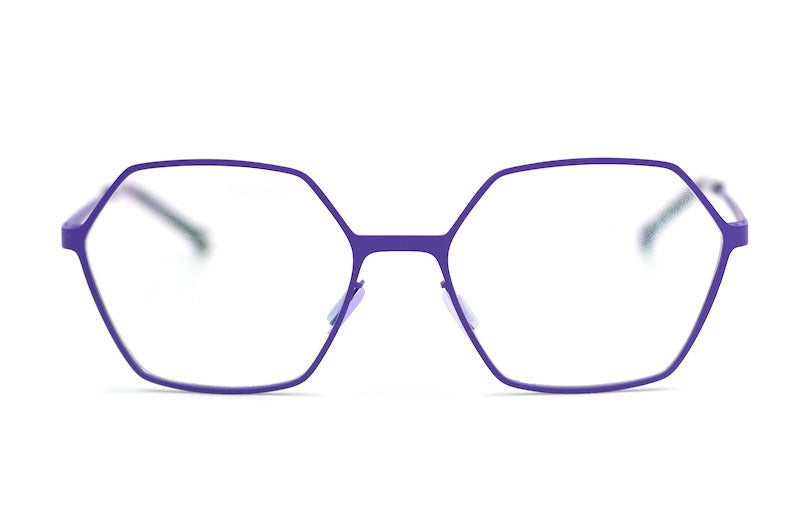 Kelinse Sindy women's purple hexagonal glasses. 