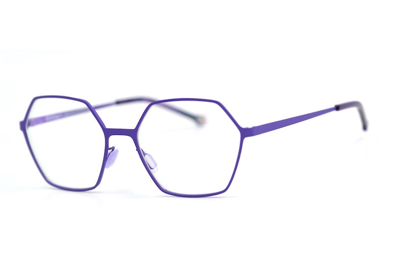 Kelinse Sindy women's purple hexagonal glasses. 