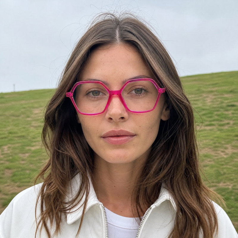 Kelinse Sophie glasses. Women's bright pink glasses. 