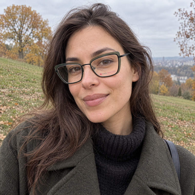 Kioto Nakamura 157 Cat-Eye Glasses on Female Model