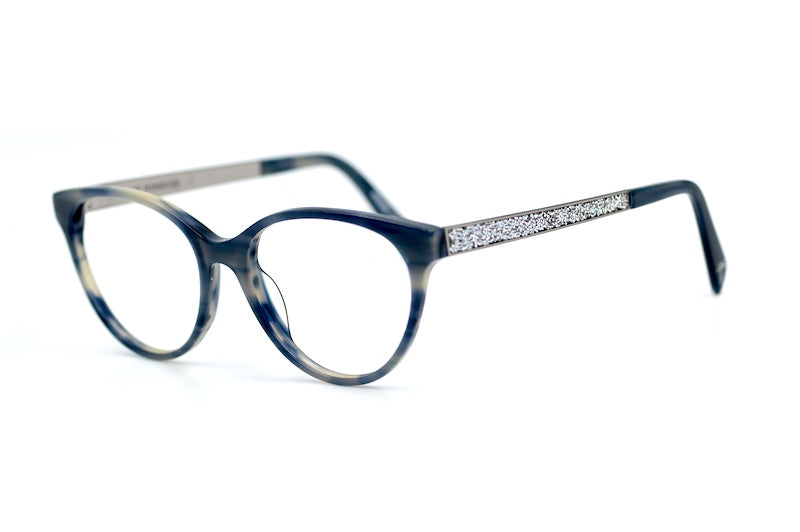 Blue-grey Kylie Minogue 2 Hearts cat-eye spectacle frames