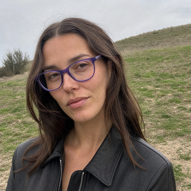 Lavender ReWear glasses. Sustainable eyewear. Glasses made out of recycled plastic bottles. Purple lightweight glasses. 