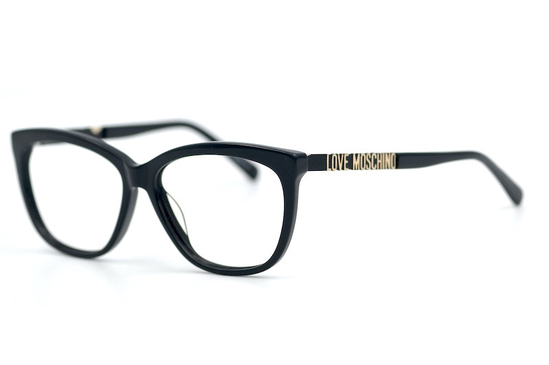 Love Moschino 12 black oversized sustainable women's glasses.