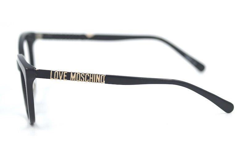 Love Moschino 12 black oversized sustainable women's glasses.