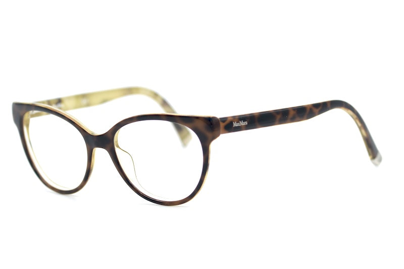 Max Mara 1277 animal print glasses. Women's MaxMara glasses. Women's sustainable glasses. Women's designer glasses. Sustainable eyewear.