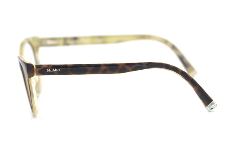 Max Mara 1277 animal print glasses. Women's MaxMara glasses. Women's sustainable glasses. Women's designer glasses. Sustainable eyewear.