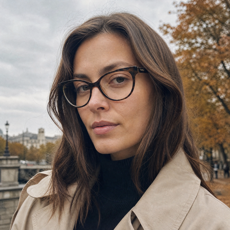 Max Mara 1277 animal print glasses. Women's Max Mara glasses. Women's sustainable glasses. Women's designer glasses. Sustainable eyewear.