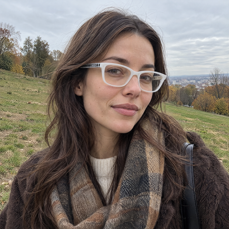 Max & Co 07 women's white rectangular designer glasses with black and white sides.