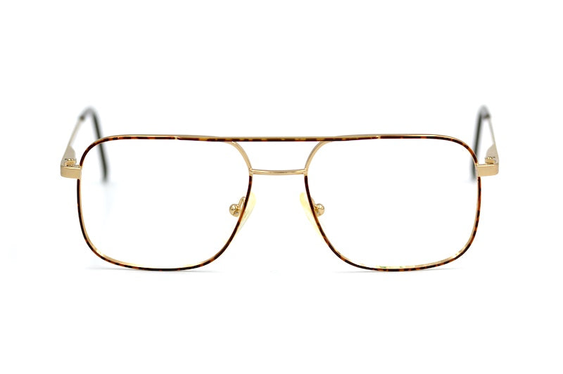 Mirari 5504 Men's Vintage Brown Gold Square Aviator Glasses.