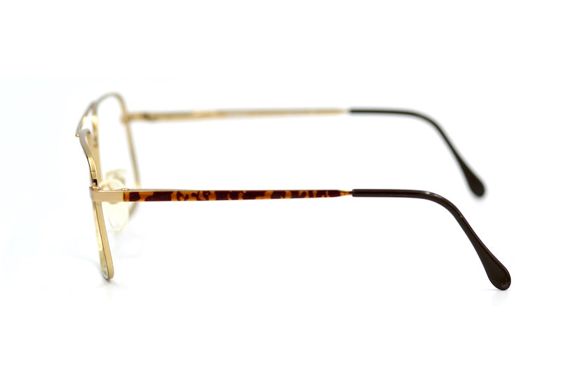 Mirari 5504 Men's Vintage Brown Gold Square Aviator Glasses.