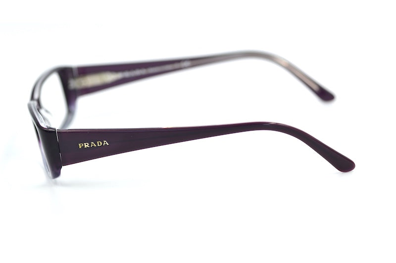 Prada VPR07M purple glasses with gold Prada signature on the sides