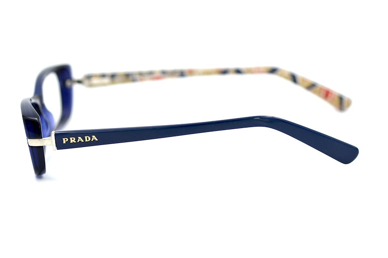 Prada VPR13N women's blue rectangular glasses.
