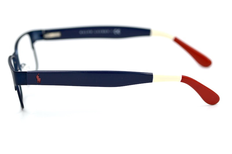 Ralph Lauren 1160 men's navy rectangular glasses angle view