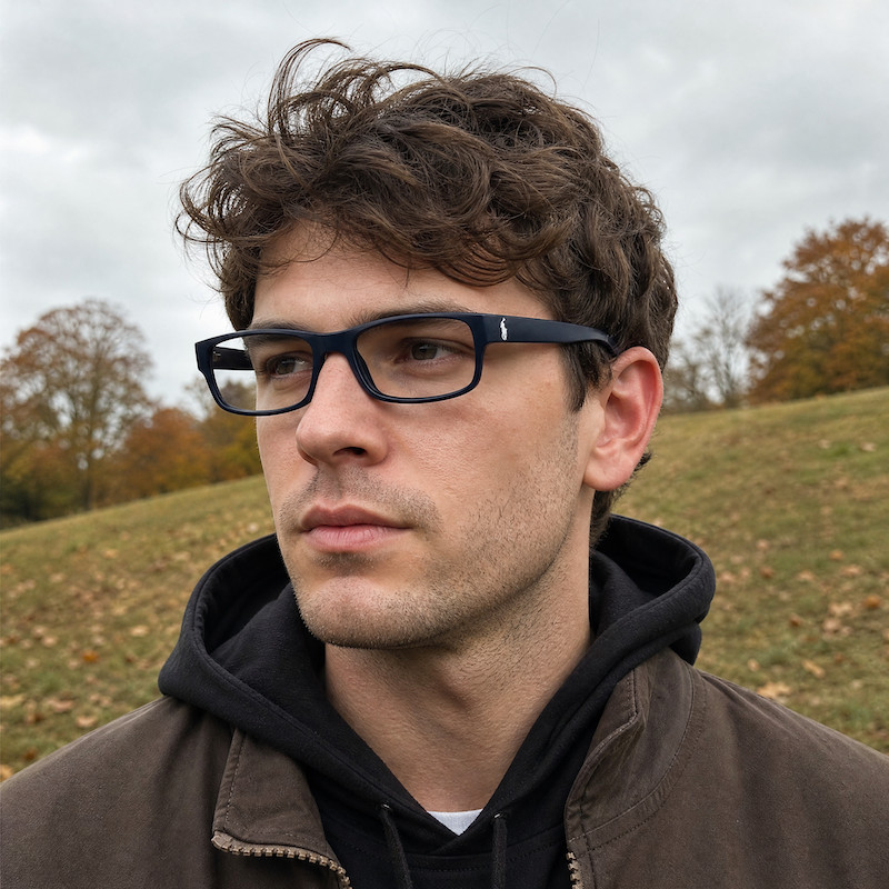 Ralph Lauren 2102 men's blue rectangular glasses
