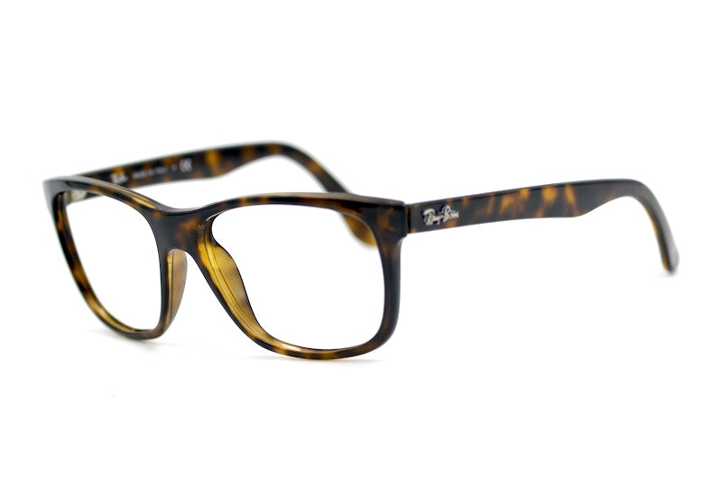 Ray-Ban 4181 men's oversized square glasses in brown tortoiseshell. 