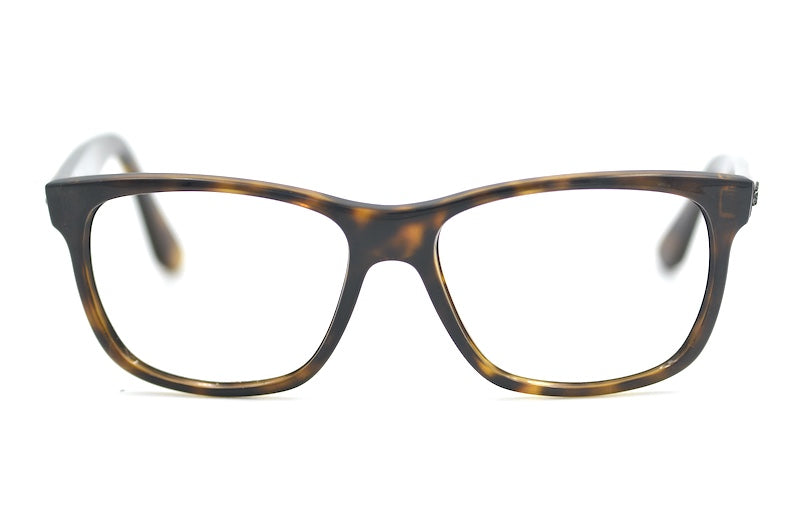 Ray-Ban 4181 men's oversized square glasses in brown tortoiseshell. 