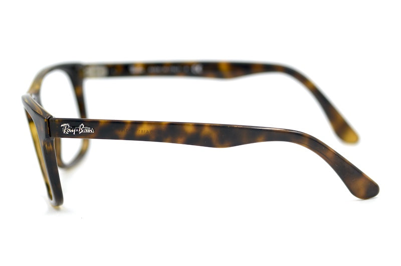 Ray-Ban 4181 men's oversized square glasses in brown tortoiseshell. 