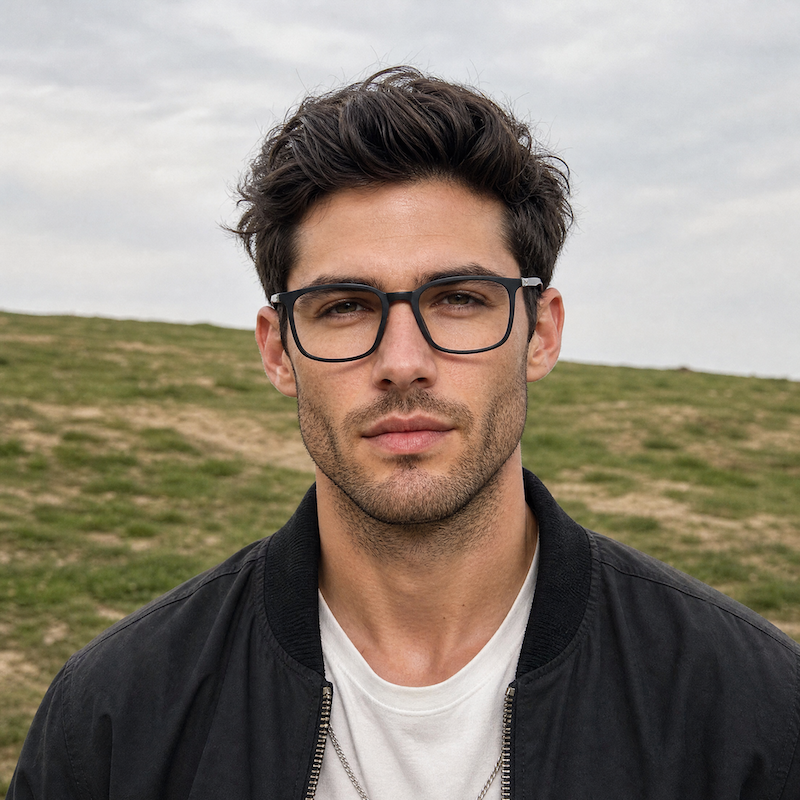 Ray-Ban 7199 glasses in colour 5305. Men's matte black Ray-Ban glasses. Square black Ray-Ban glasses.