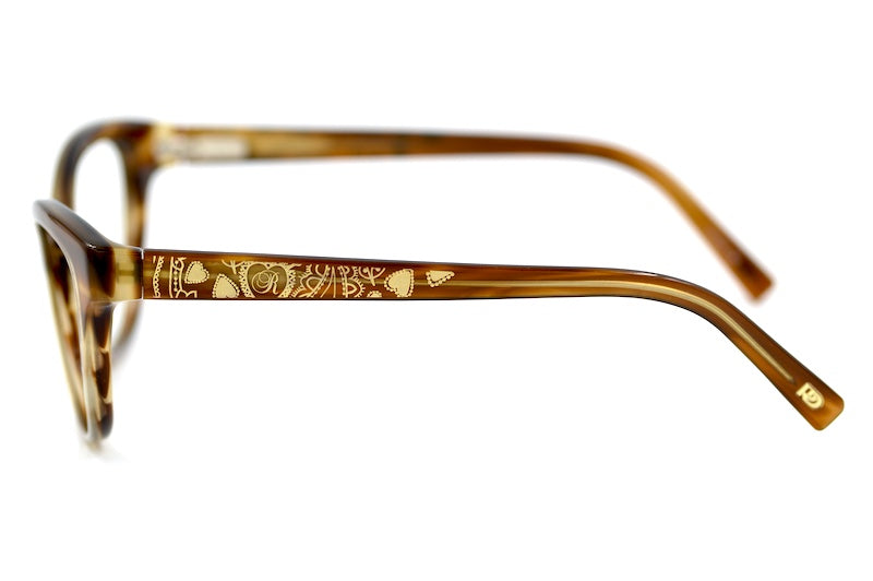 Red or Dead women's brown cat-eye glasses.