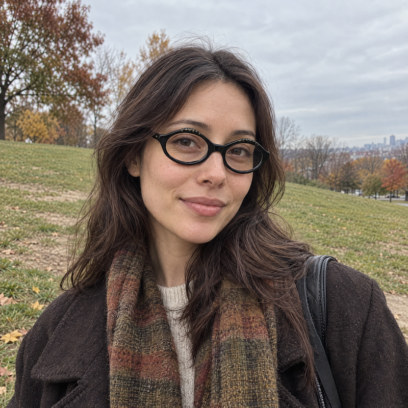 Woman wearing Roxanne glasses