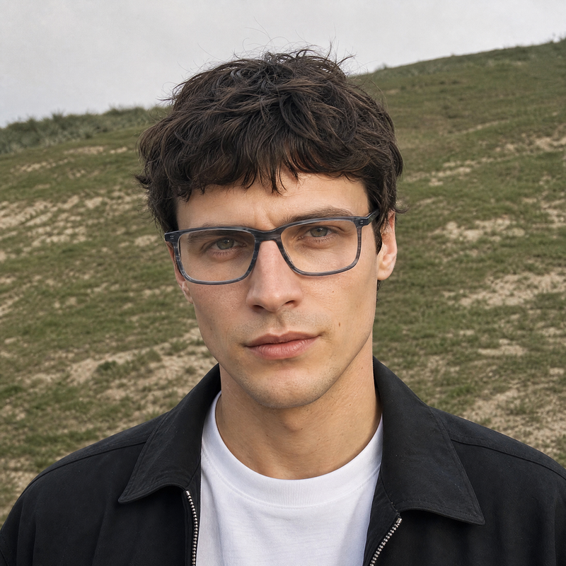 Ruari men's grey glasses. 
