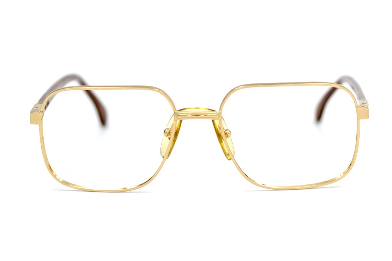 Sferoflex 108 men's gold square vintage glasses.