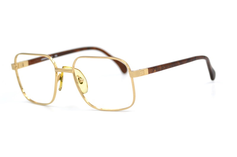 Sferoflex 108 men's gold square vintage glasses.