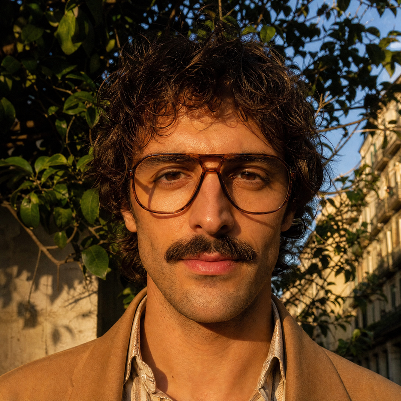 Silhouette 2084 men's oversized vintage aviator glasses.
