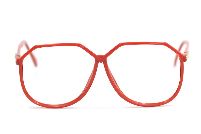 Silhouette M1135 vintage 1980s oversized red glasses front view