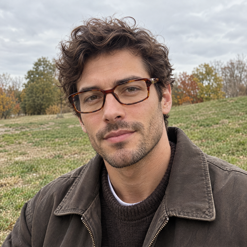 Stepper 163 men's retro brown rectangular glasses.
