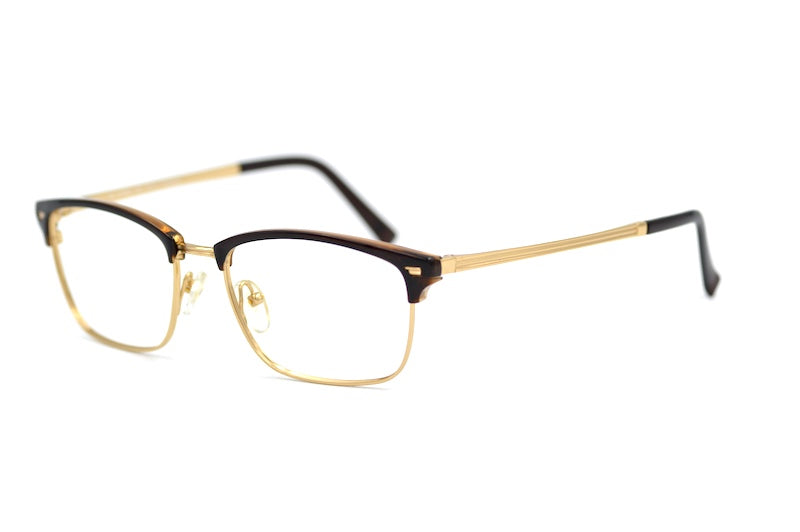 Stepper SI-4504 F011 Brown Gold Titanium Men's Browline Glasses