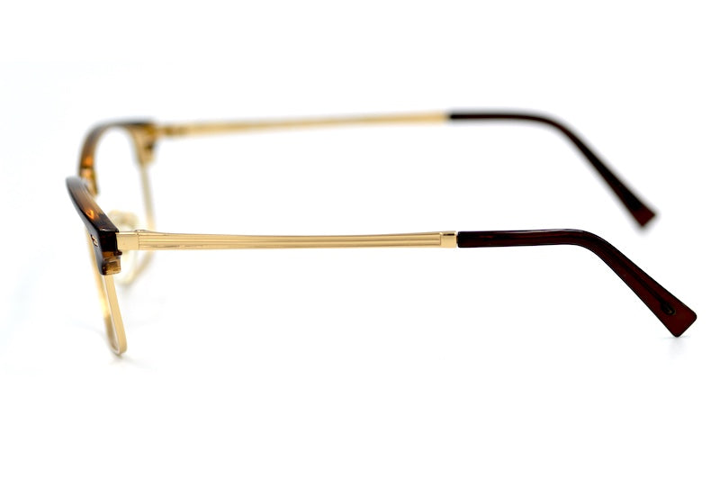 Stepper SI-4504 F011 Brown Gold Titanium Men's Browline Glasses