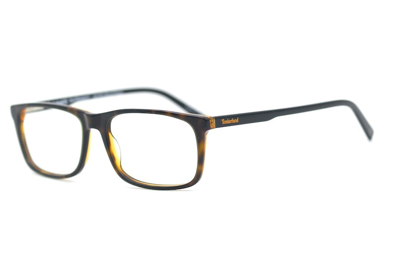 Timberland 1697-1 men's large designer glasses in brown mottle with black sides.