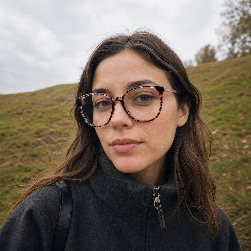 UCOB 1073 Pink mottled oversized sustainable glasses. Women's oversized glasses.