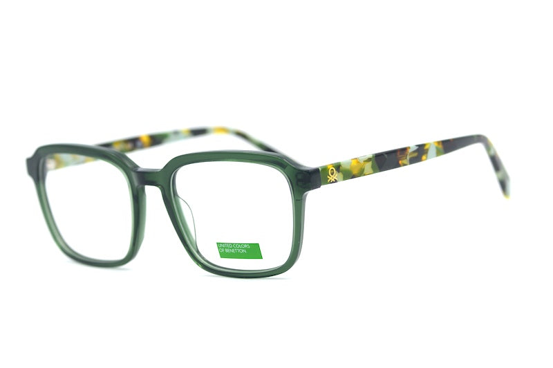 United Colours of Benetton 1083. Green square glasses. Sustainable glasses. 