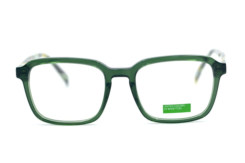United Colours of Benetton 1083. Green square glasses. Sustainable glasses. 