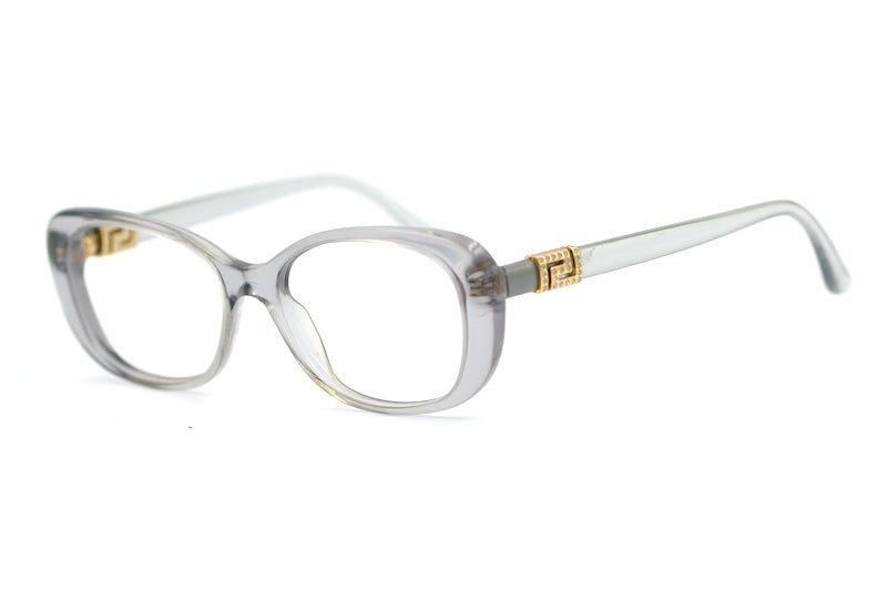 Versace 3234-B women's sustainable glasses. Grey cat-eye Versace glasses. 