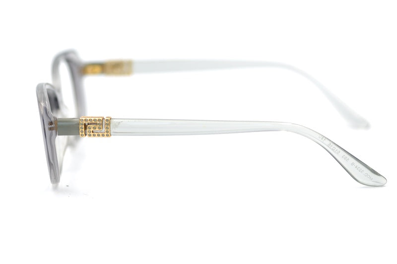Versace 3234-B women's sustainable glasses. Grey cat-eye Versace glasses. 