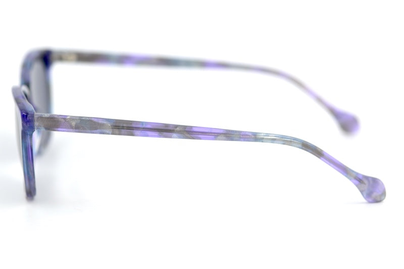 Violet women's purple rectangular sustainable sunglasses.