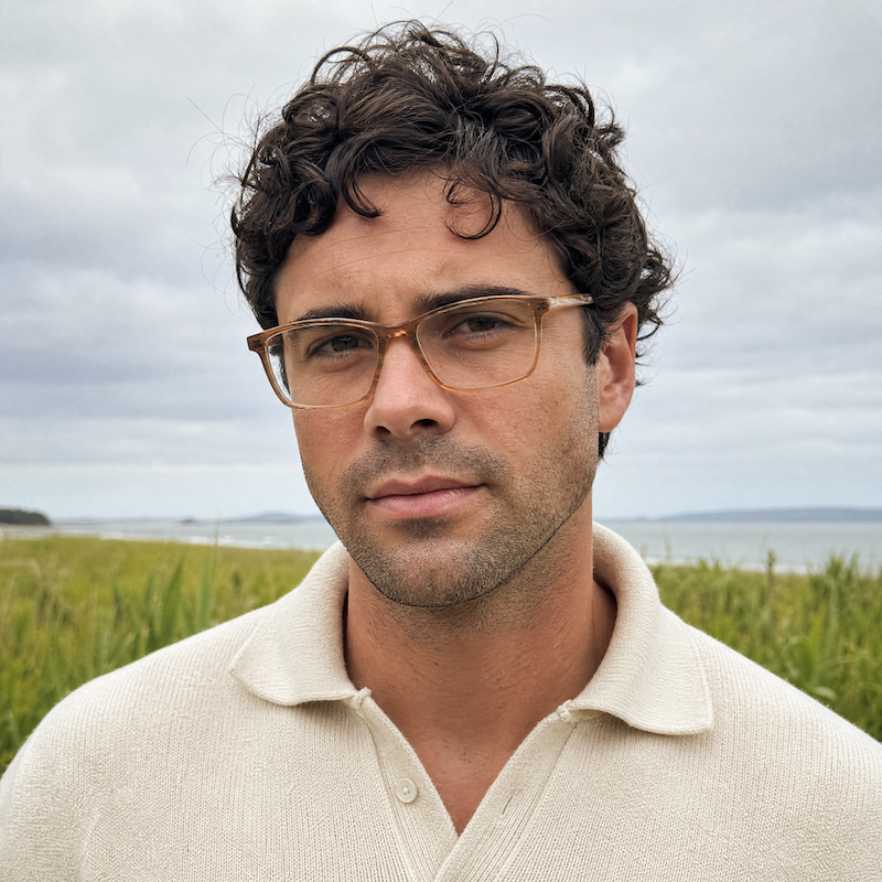 William Morris 2911 men's designer glasses. Men's sustainable glasses. Brown rectangular glasses. 