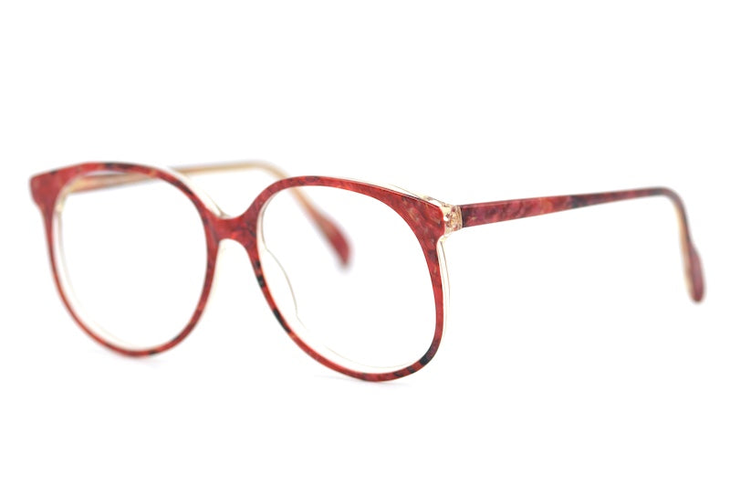 Red oversized 80s women's vintage glasses. Women's sustainable glasses online. 