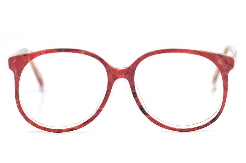 Red oversized 80s women's vintage glasses. Women's sustainable glasses online. 