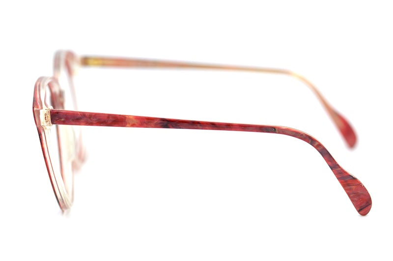 Red oversized 80s women's vintage glasses. Women's sustainable glasses online. 