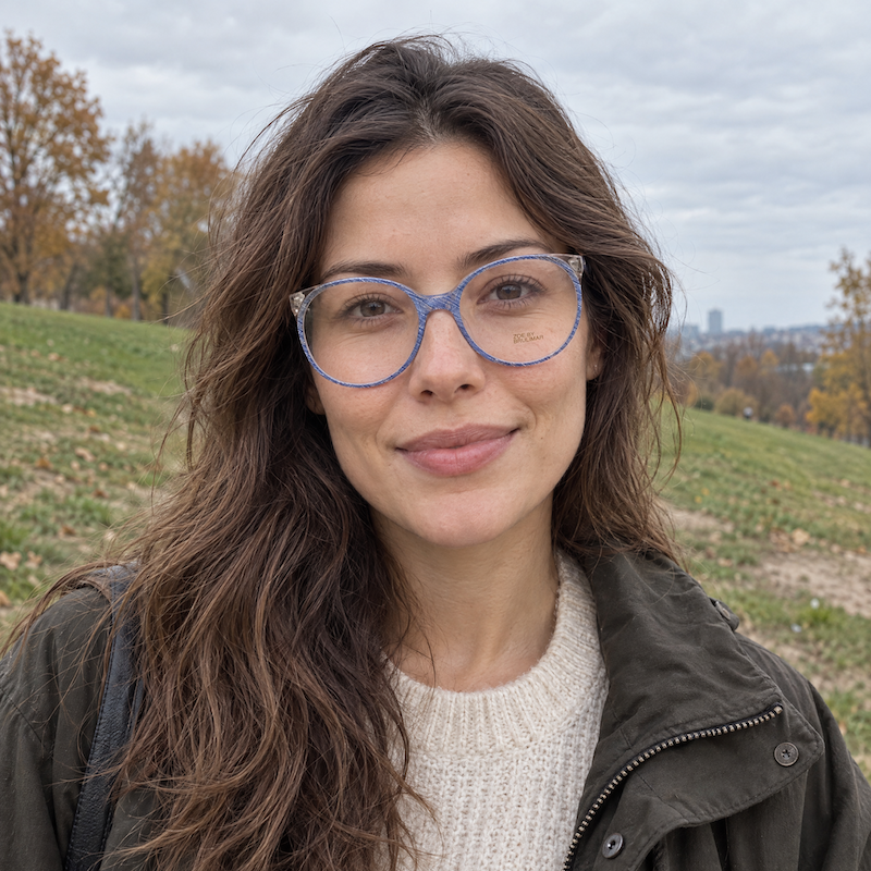Zoe 2209 women's 1980s blue oversized glasses