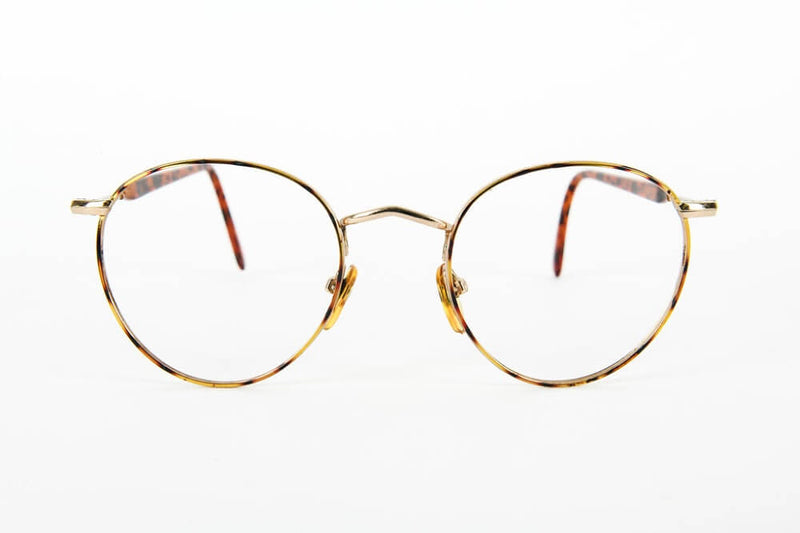 Round Metal - Gold 1980s-1990s Tortoiseshell