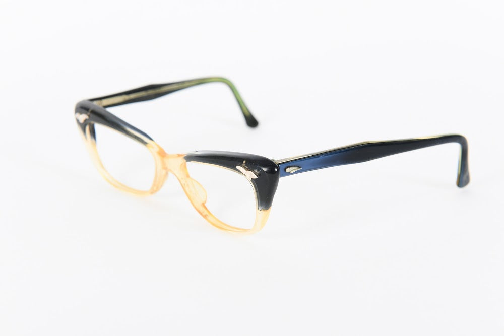 Cateye - Champagne 1940s-1960s Dark Blue