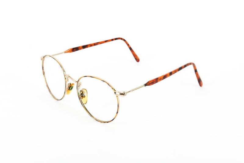 Round Metal - Gold 1980s-1990s Tortoiseshell