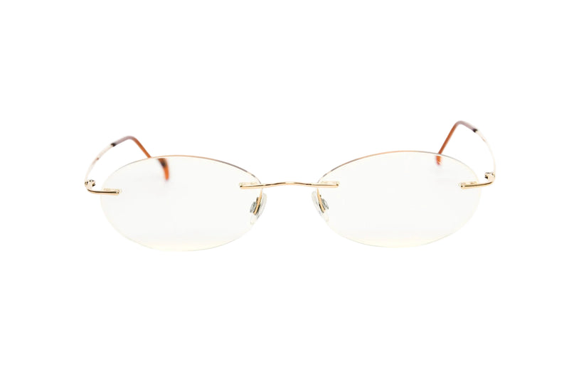 Stepper Titanium Women's Rimless Gold Oval Glasses